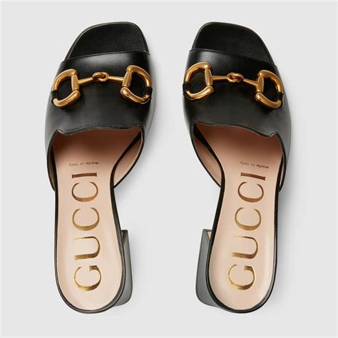 pursuit horsebit slide sandal gucci|Women's Horsebit platform sandal in black leather .